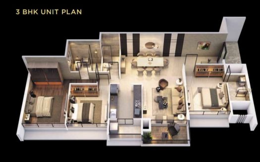 3 BHK – Goodwill Wisteria – Sector 19D – Vashi – Off Palm Beach Road