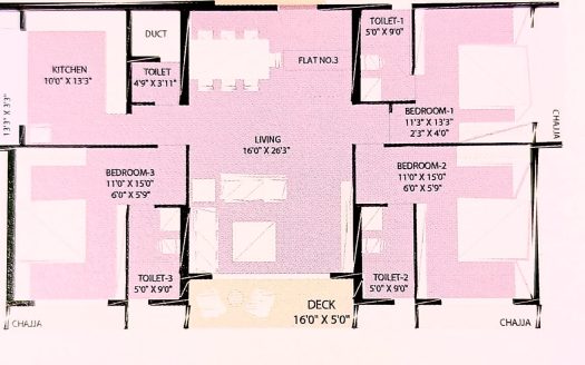 3 BHK – Downtown Avenue – Sector 17 – Vashi