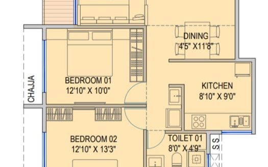 2 BHK – Gami Palm Amore – Sec 46A – Nerul – Palm Beach
