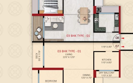 3 BHK – Sai World One – Nerul (Thane Belapur Road)