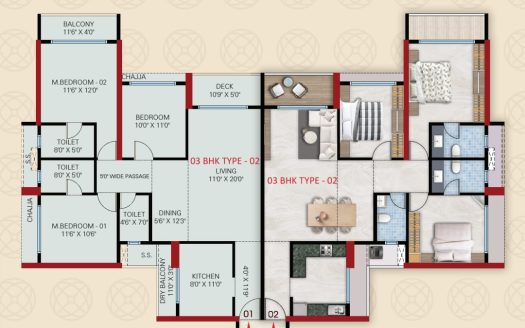 3 BHK – Sai World One – Nerul (Thane Belapur Road)