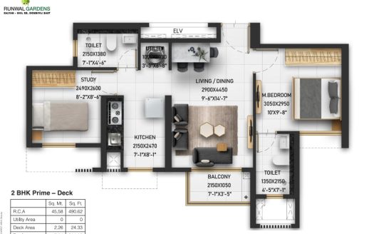 2 BHK – Runwal Garden City – Dombivli – Kalyan Shilphata Road