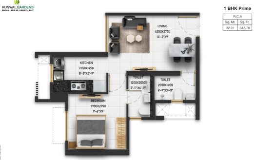 1 BHK Runwal Garden City – Dombivli – Kalyan Shilphata Road